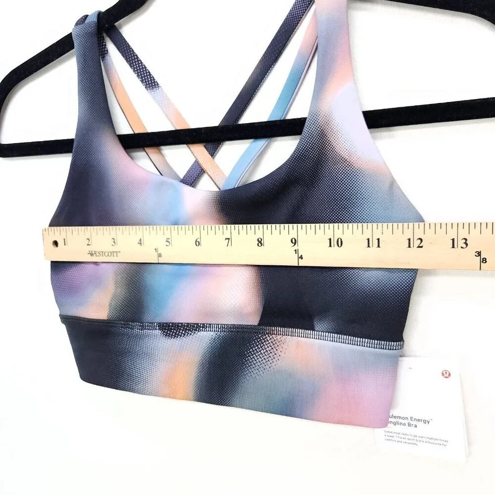 Lululemon Energy Longline Bra Size 4 Strappy Back DMTM Unique Color - Picture 12 of 15